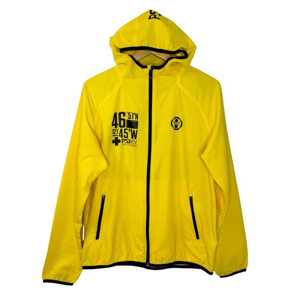 Ralph Lauren Polo Sport Yellow Ripstop Hooded Zipper Windbreaker Jacket Men's M